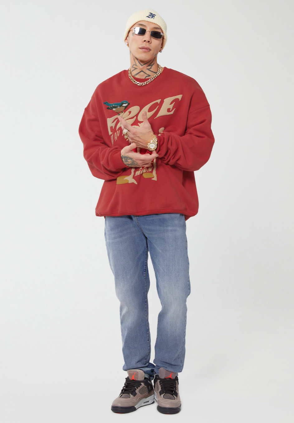 F2CE LOGO Foam Creative Print Embroidery Sweatshirts
