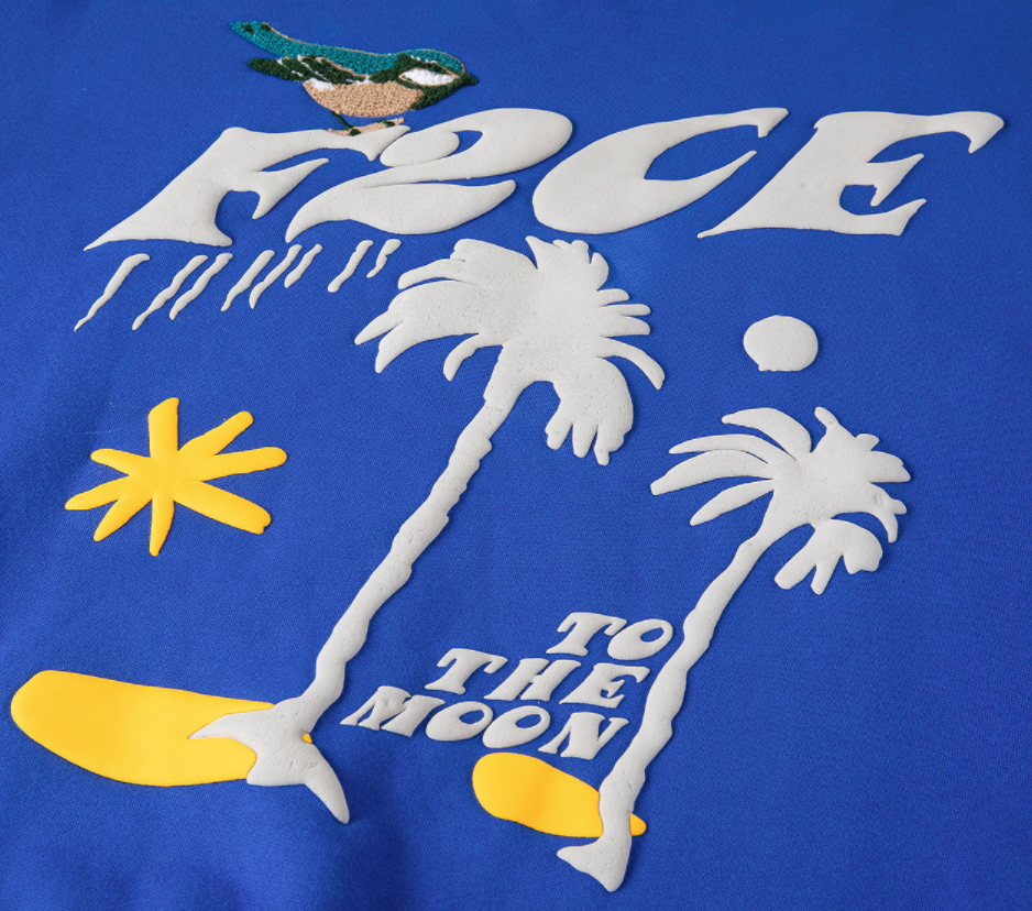 F2CE LOGO Foam Creative Print Embroidery Sweatshirts