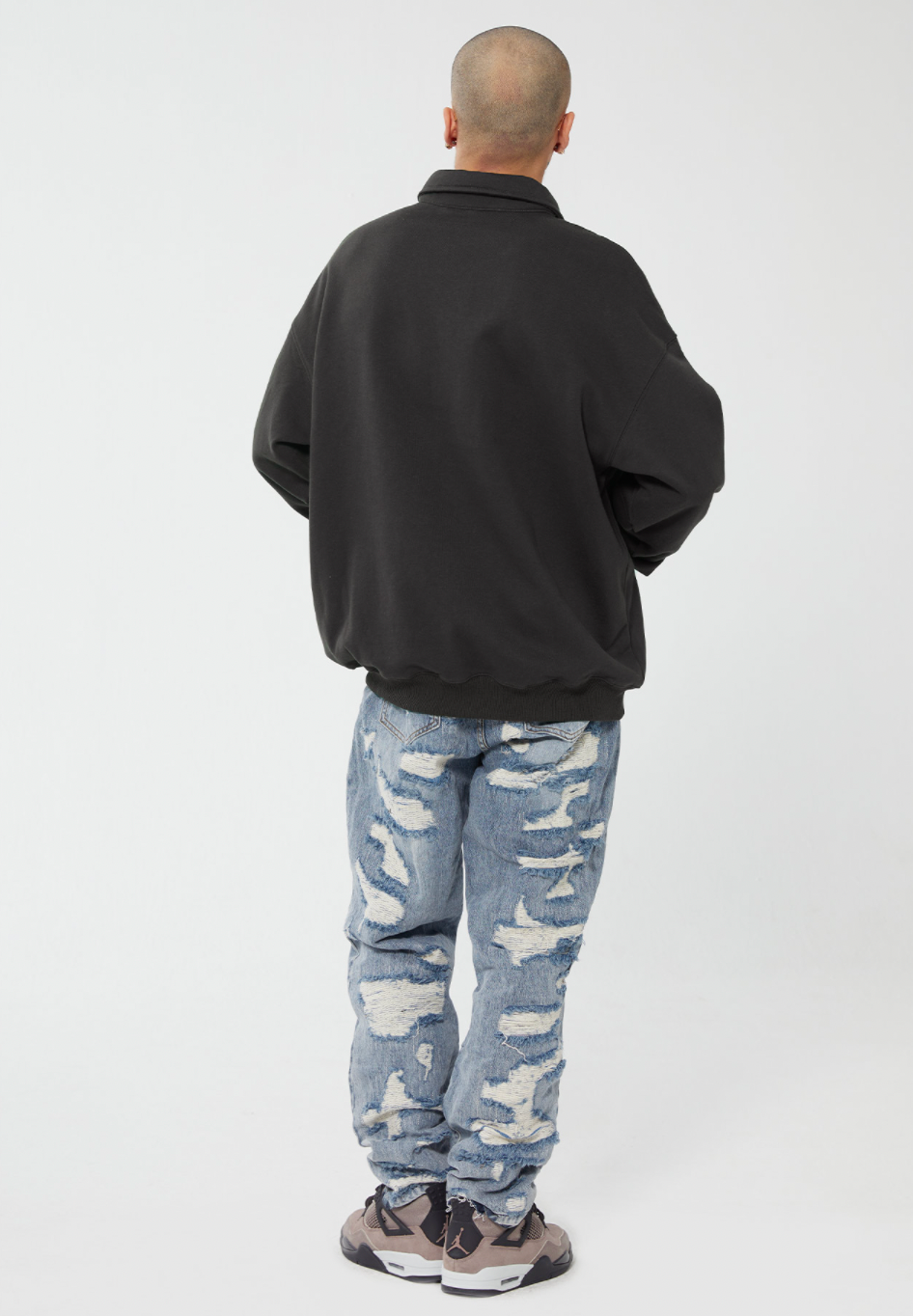 F2CE Retro Vintage Print Polo Sweatshirts