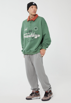 F2CE Fire 2 Cold Ego LOGO Vintage Print Polo Sweatshirts