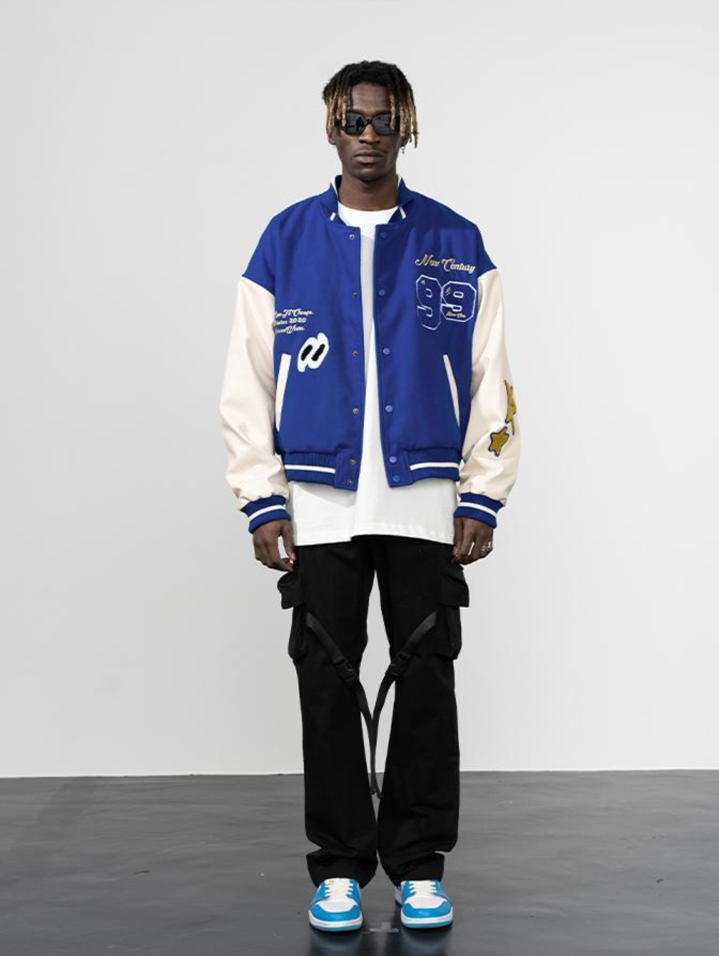 Harsh and Cruel Embroidered stars Clouds Varsity Jacket