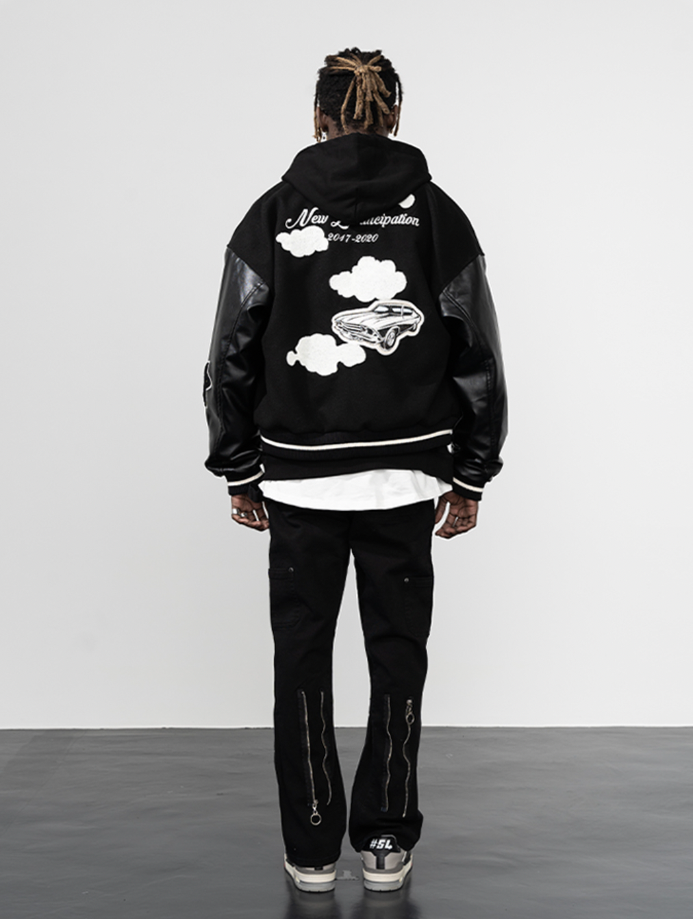 Harsh and Cruel Embroidered stars Clouds Varsity Jacket