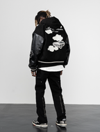 Harsh and Cruel Embroidered stars Clouds Varsity Jacket