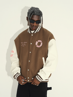 Harsh and Cruel 3D Ring Circular LOGO Embroidered Varsity Jacket