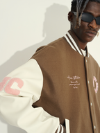 Harsh and Cruel 3D Ring Circular LOGO Embroidered Varsity Jacket