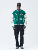 Harsh and Cruel Cross Angel Embroidered Varsity Jacket