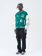 Harsh and Cruel Cross Angel Embroidered Varsity Jacket