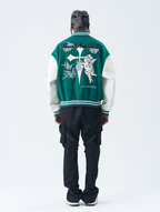Harsh and Cruel Cross Angel Embroidered Varsity Jacket