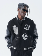 Harsh and Cruel Cross Angel Embroidered Varsity Jacket