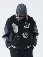 Harsh and Cruel Cross Angel Embroidered Varsity Jacket