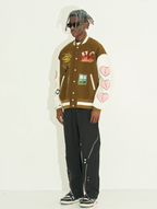 Harsh and Cruel Graffiti Logo Smiley Face Love Heart UFO Varsity Jacket