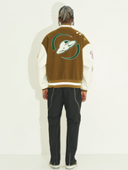 Harsh and Cruel Graffiti Logo Smiley Face Love Heart UFO Varsity Jacket