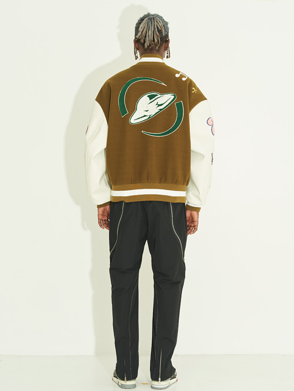 Harsh and Cruel Graffiti Logo Smiley Face Love Heart UFO Varsity Jacket