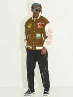 Harsh and Cruel Graffiti Logo Smiley Face Love Heart UFO Varsity Jacket