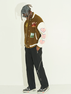 Harsh and Cruel Graffiti Logo Smiley Face Love Heart UFO Varsity Jacket
