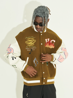Harsh and Cruel Graffiti Logo Smiley Face Love Heart UFO Varsity Jacket