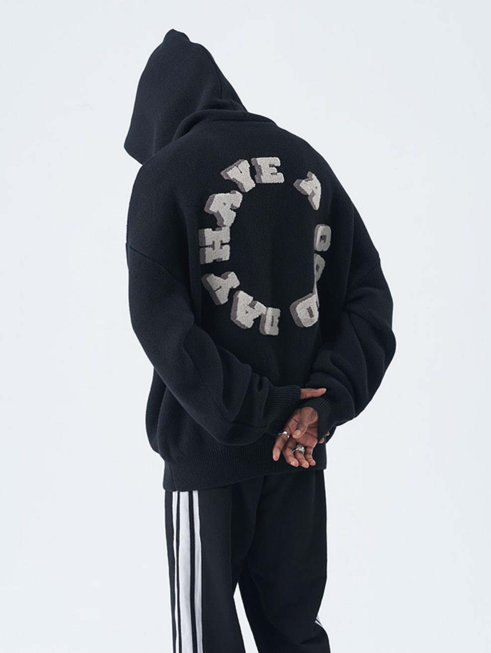 Harsh and Cruel Circular 3D LOGO Hoodie Knit Sweater