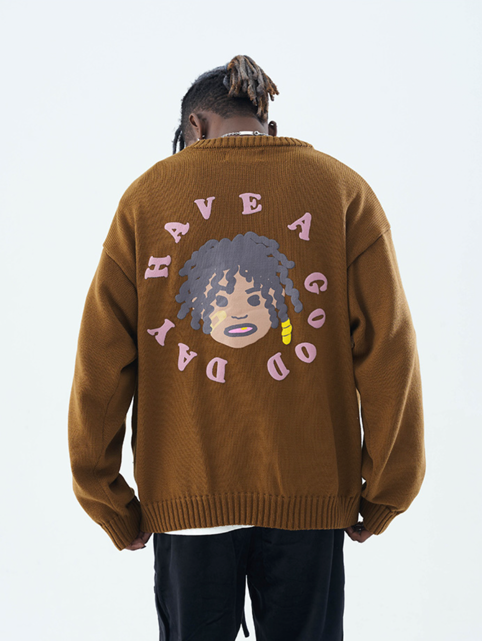 Harsh and Cruel Hand-Painted Kids Circular 3D LOGO Knit Sweater