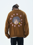 Harsh and Cruel Hand-Painted Kids Circular 3D LOGO Knit Sweater