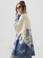 Harsh and Cruel Snow Mountain Destruction Knit Sweater