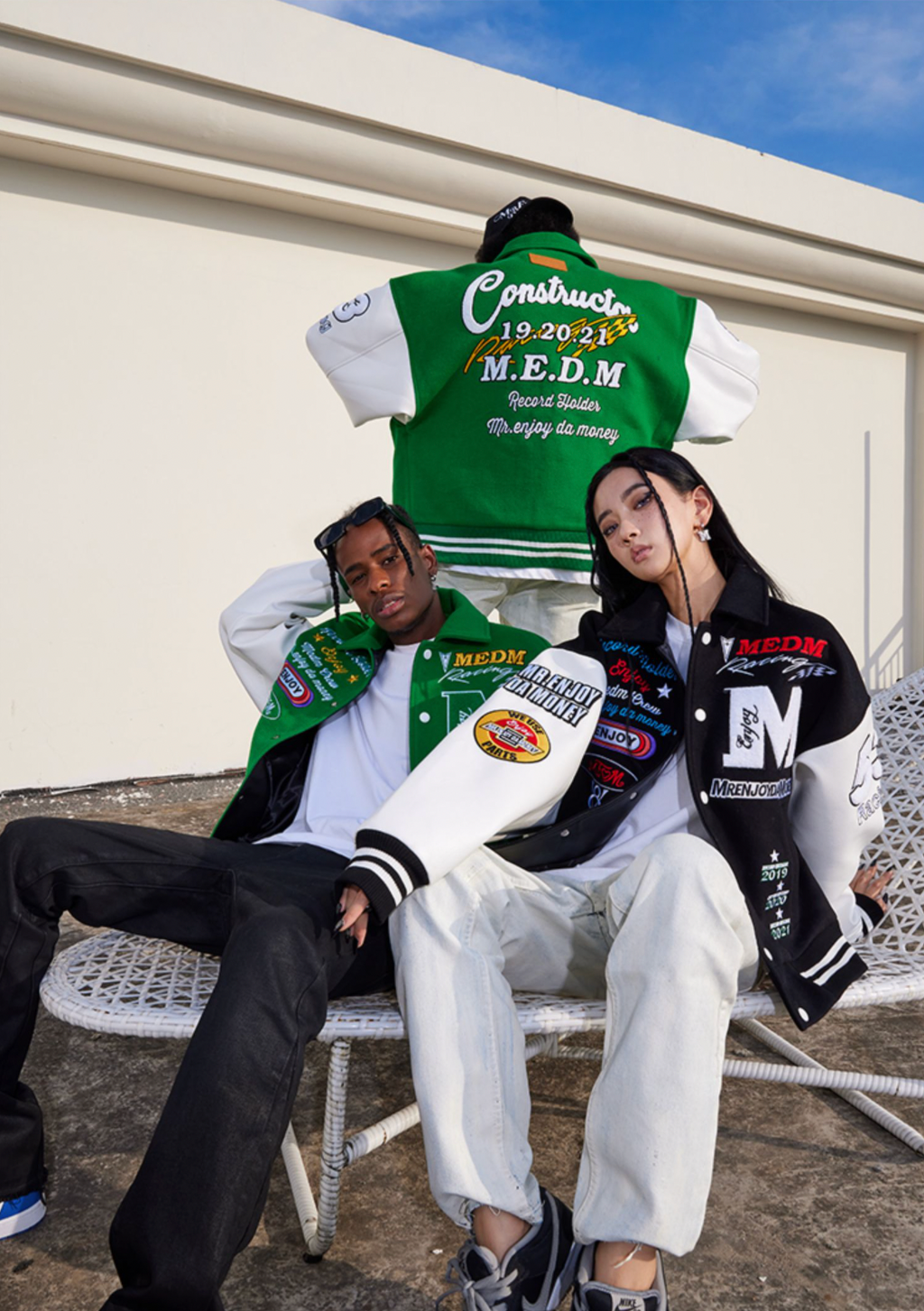 MEDM Record Holder Anniversary Embroidered Varsity Jacket