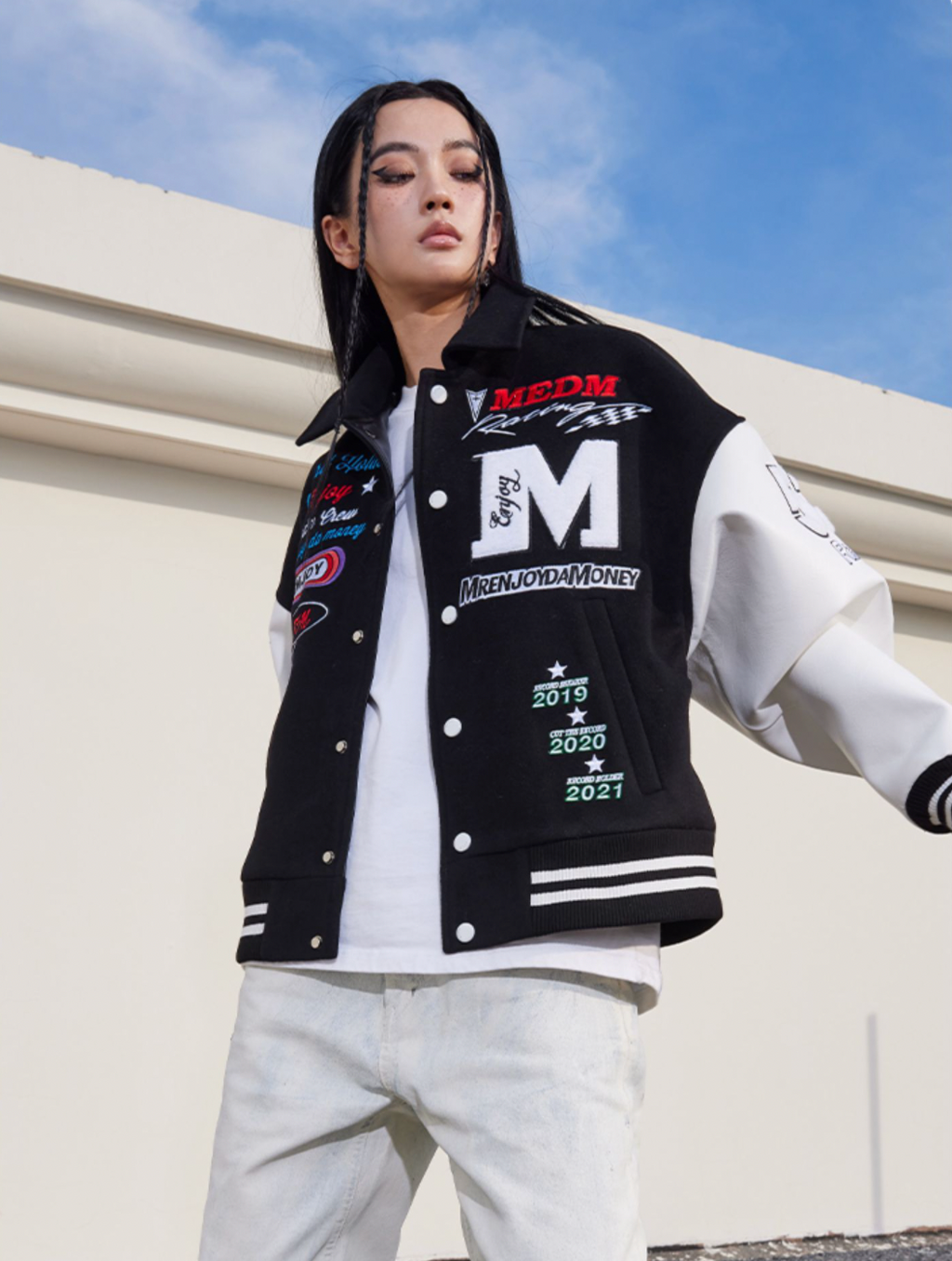 MEDM Record Holder Anniversary Embroidered Varsity Jacket
