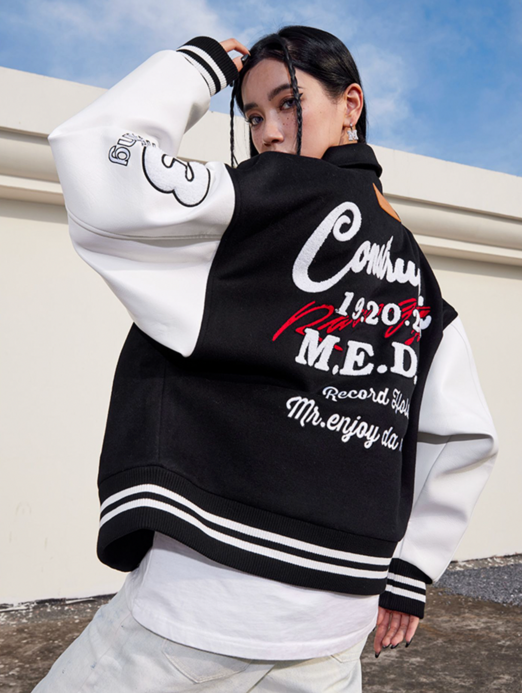 MEDM Record Holder Anniversary Embroidered Varsity Jacket