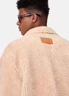 MEDM Logo Letters Embroidered Sherpa Fleece Boa Jacket