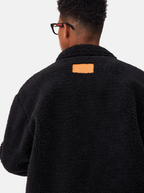 MEDM Logo Letters Embroidered Sherpa Fleece Boa Jacket