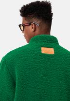 MEDM Logo Letters Embroidered Sherpa Fleece Boa Jacket