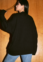 MEDM Embroidered Badge Knit Sweater Cardigan