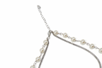 NboStore Pearl Stitching Red Gemstone Necklace
