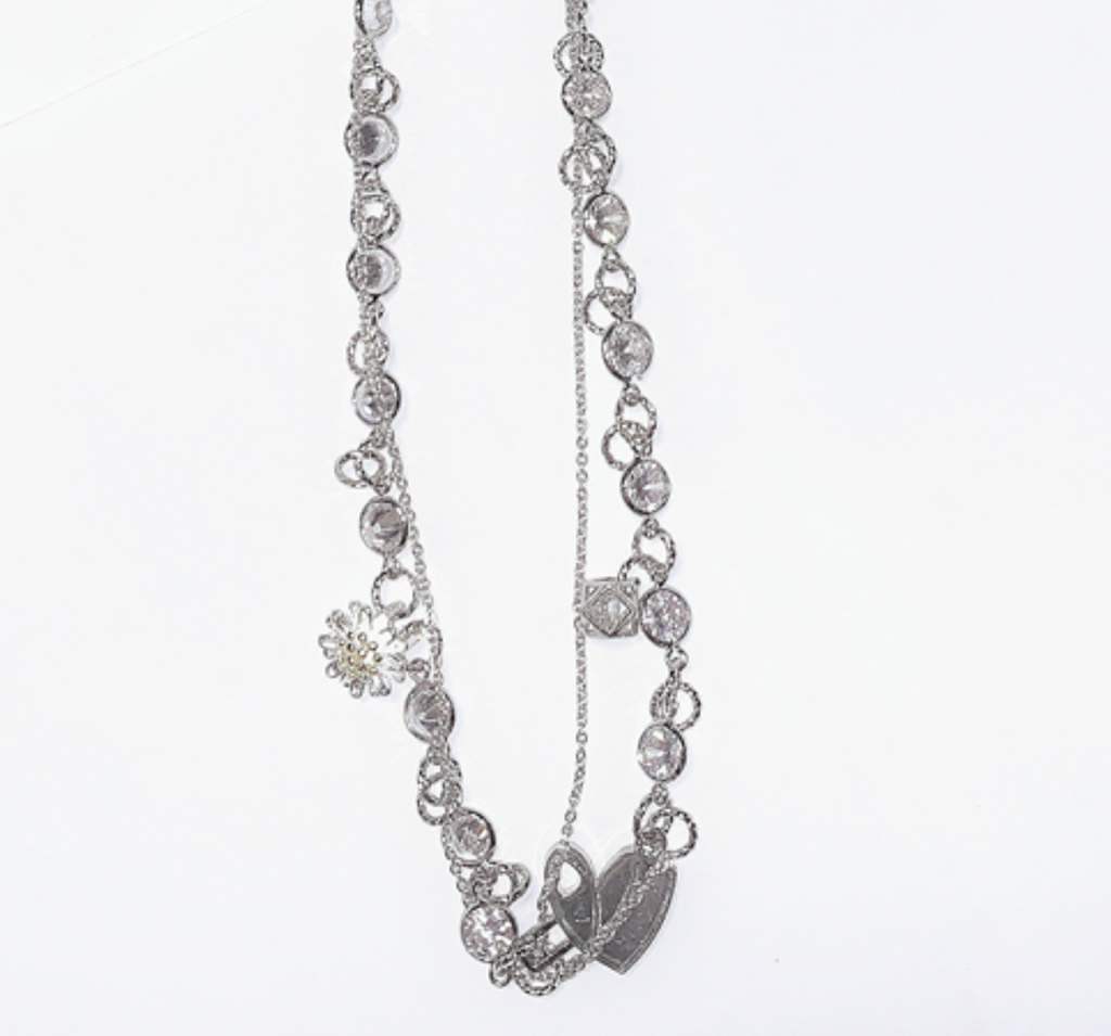 NboStore Zirconia Daisy couple Necklace