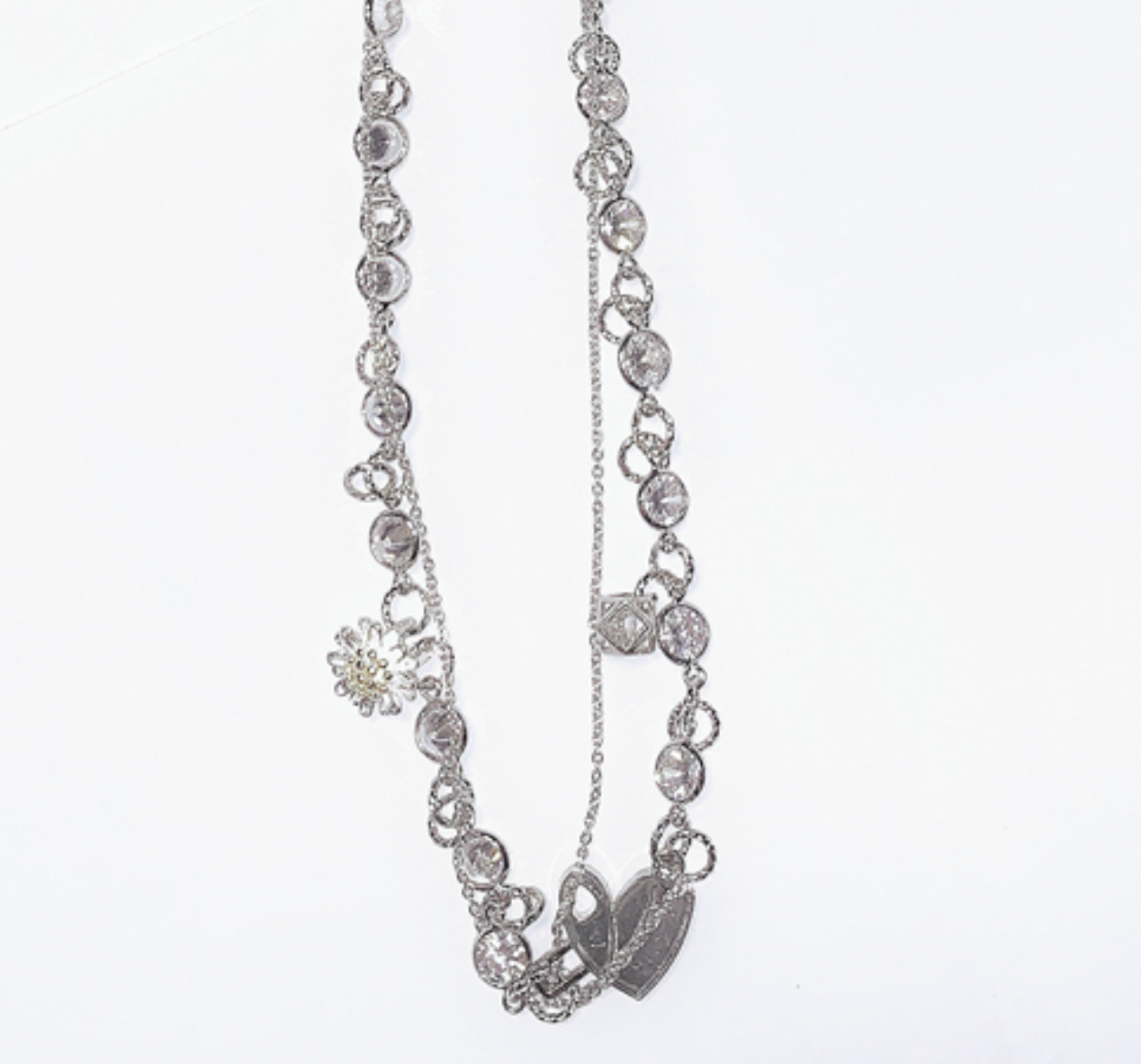 NboStore Zirconia Daisy couple Necklace
