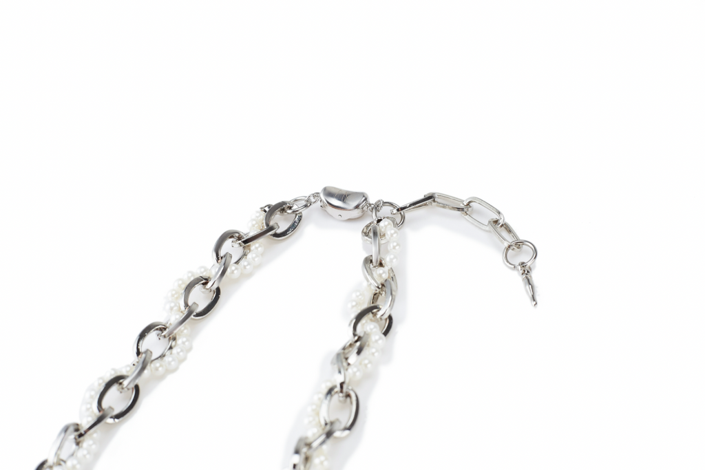 NboStore Cyberpunk Twisted Splicing Pearl Necklace