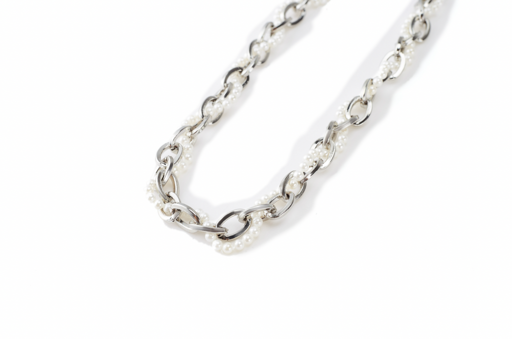 NboStore Cyberpunk Twisted Splicing Pearl Necklace