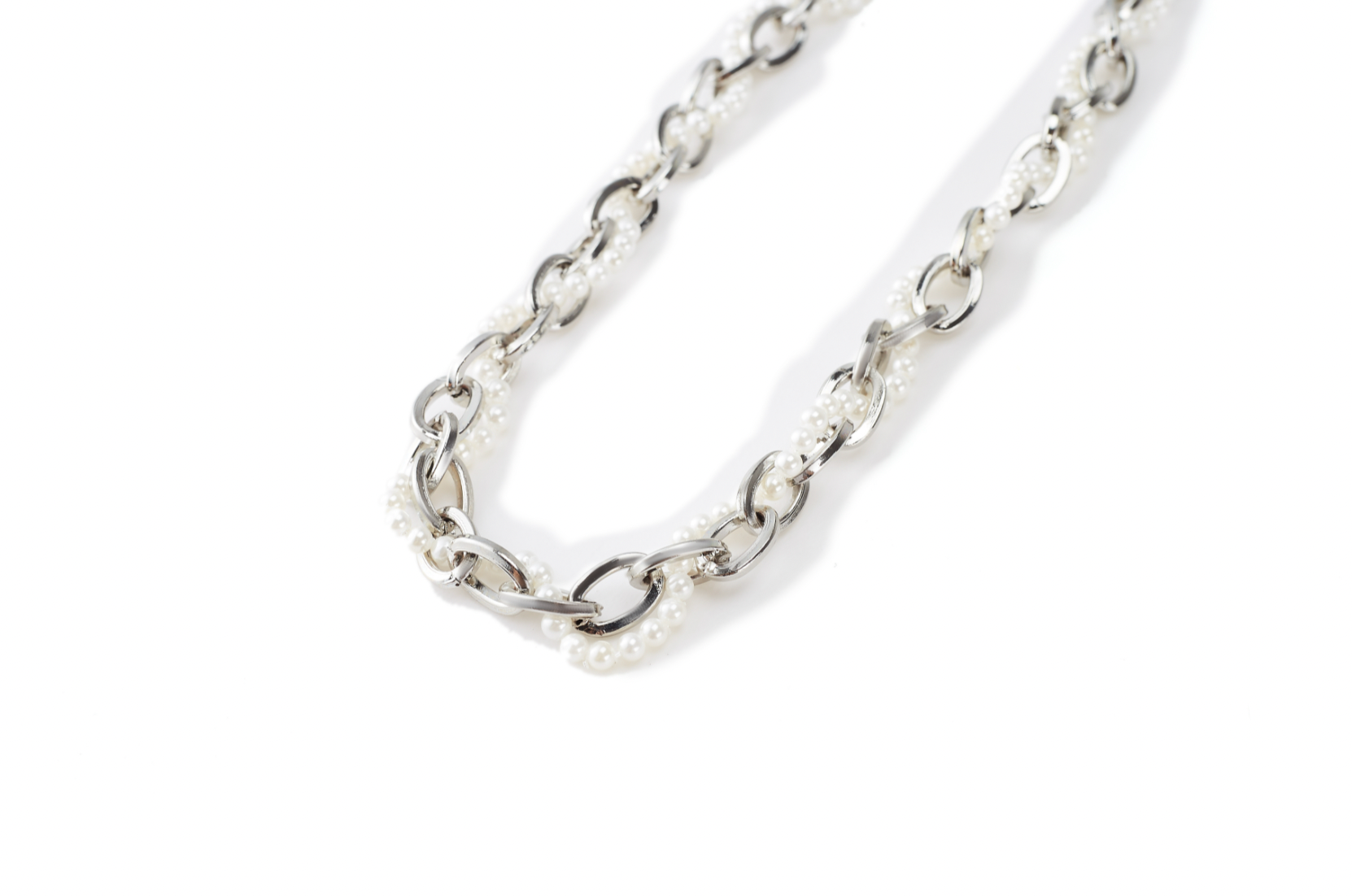 NboStore Cyberpunk Twisted Splicing Pearl Necklace