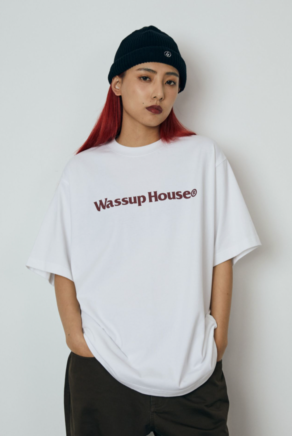 Wassup Basic Large Logo Print Tee