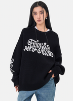 MEDM Flower Font Logo Knit Sweater