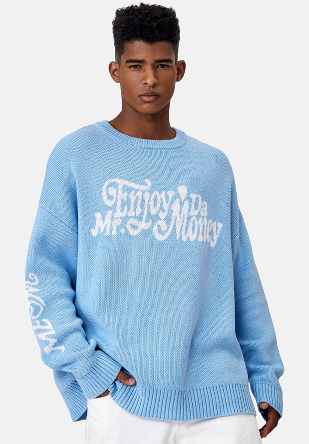 MEDM Flower Font Logo Knit Sweater