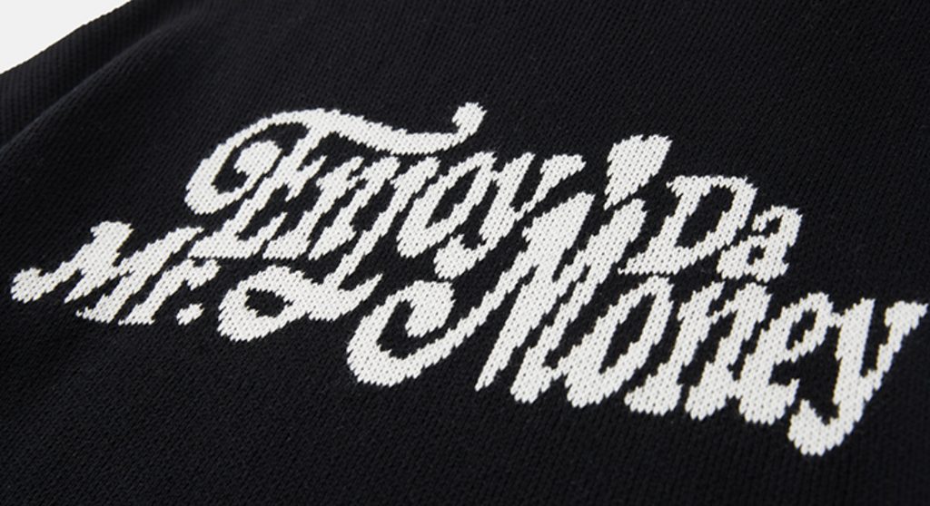 MEDM Flower Font Logo Knit Sweater