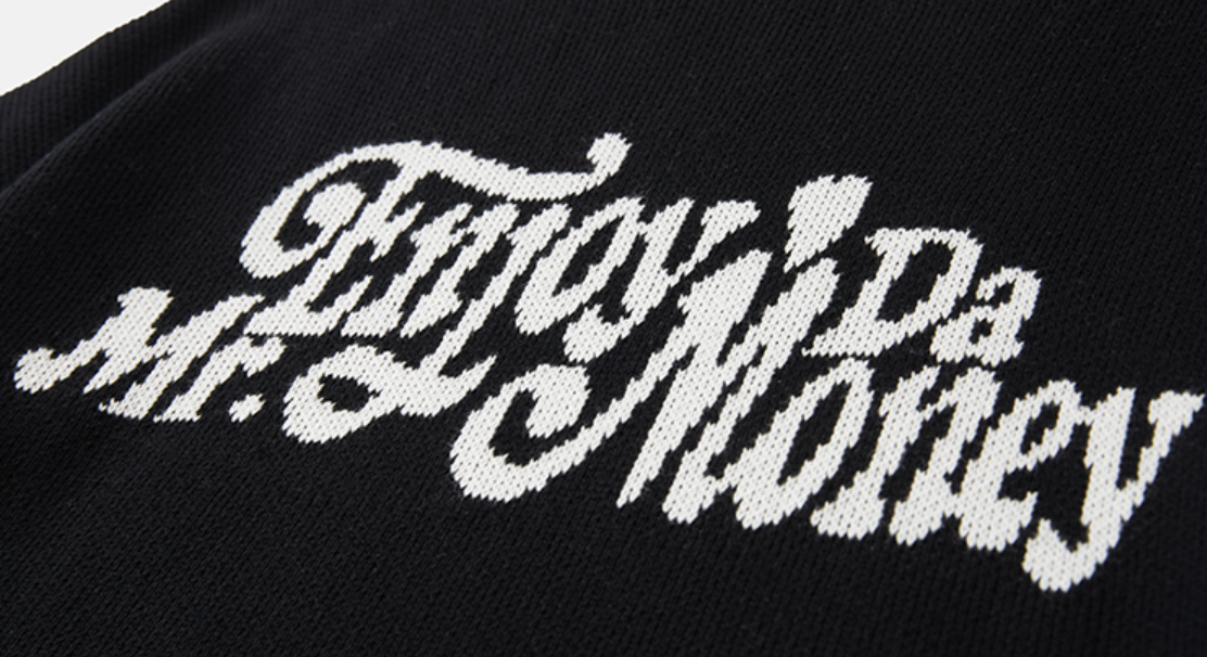MEDM Flower Font Logo Knit Sweater