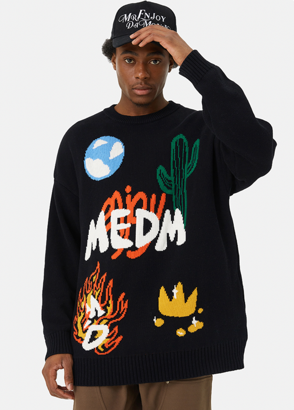 MEDM Campfire Cactus Knit Sweater
