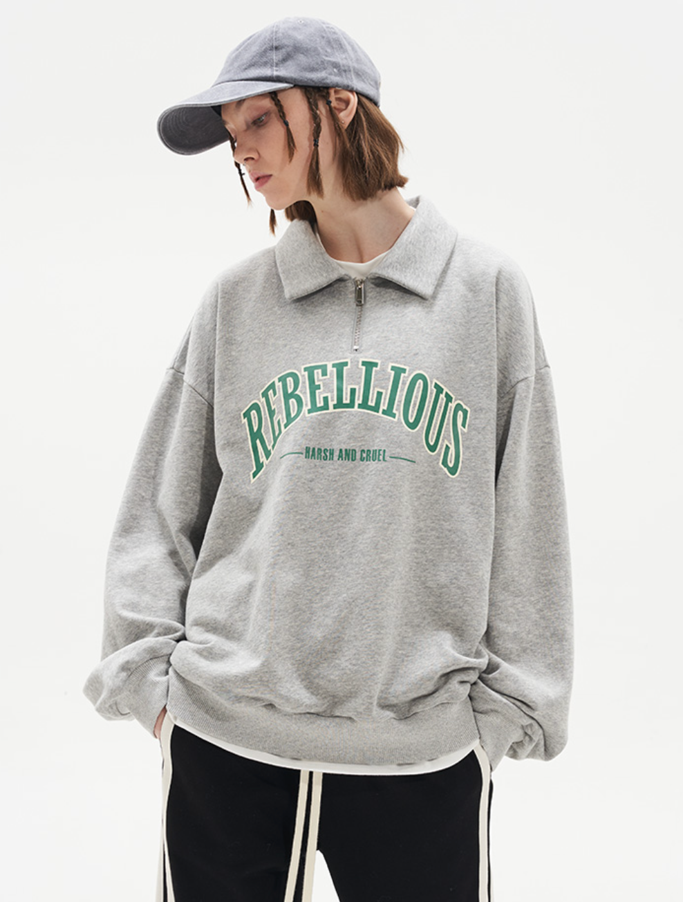 Harsh and Cruel Half Zipper POLO Sweatshirts