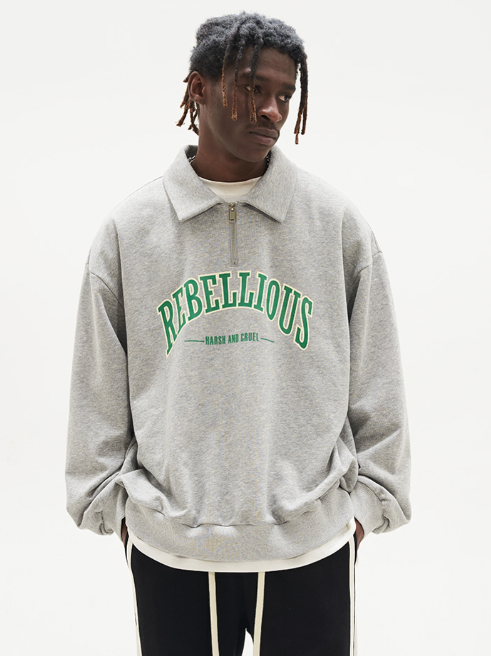 Harsh and Cruel Half Zipper POLO Sweatshirts
