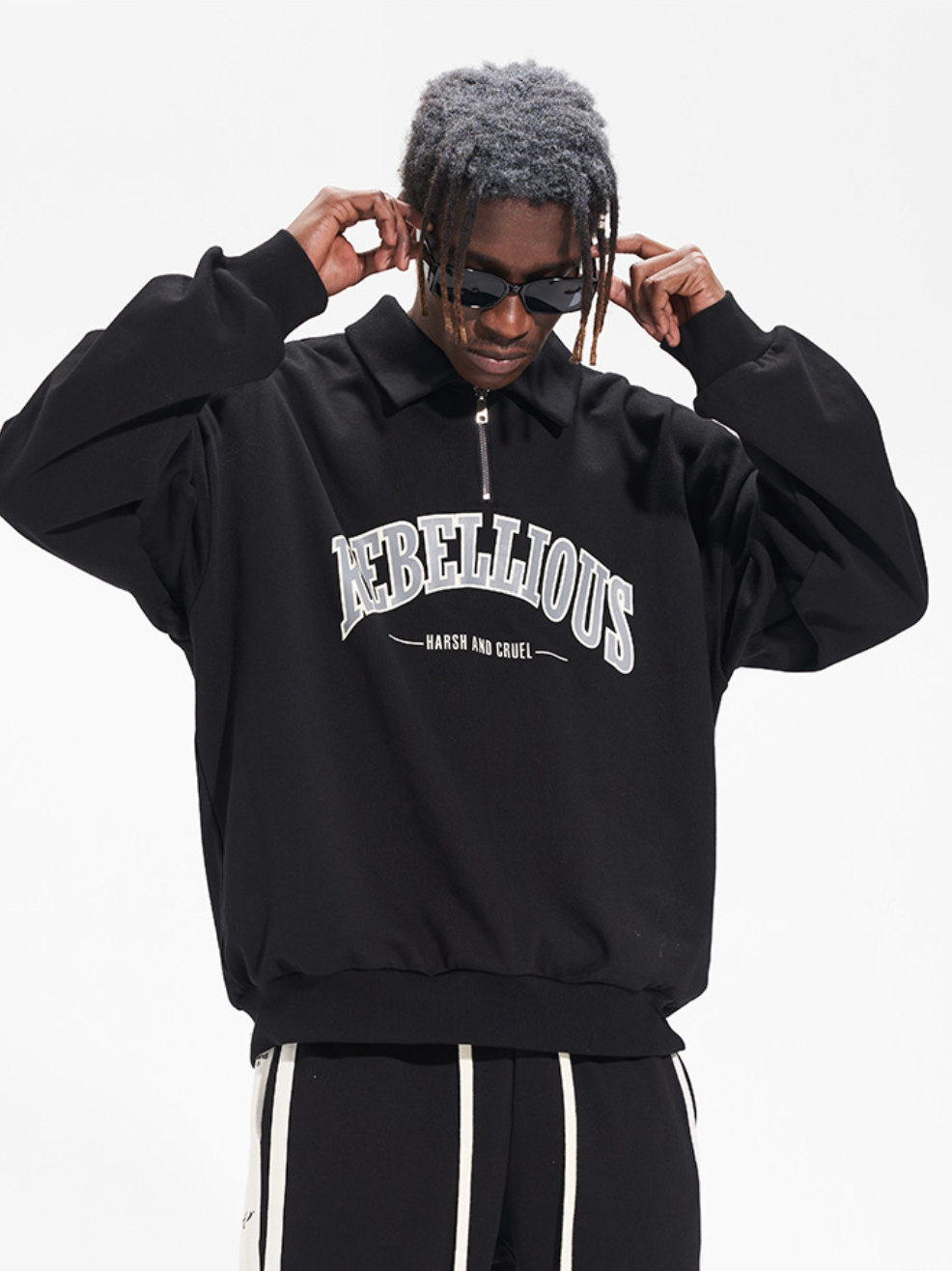 Harsh and Cruel Half Zipper POLO Sweatshirts