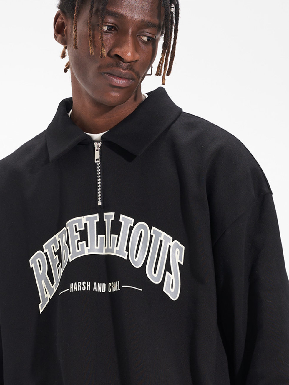 Harsh and Cruel Half Zipper POLO Sweatshirts