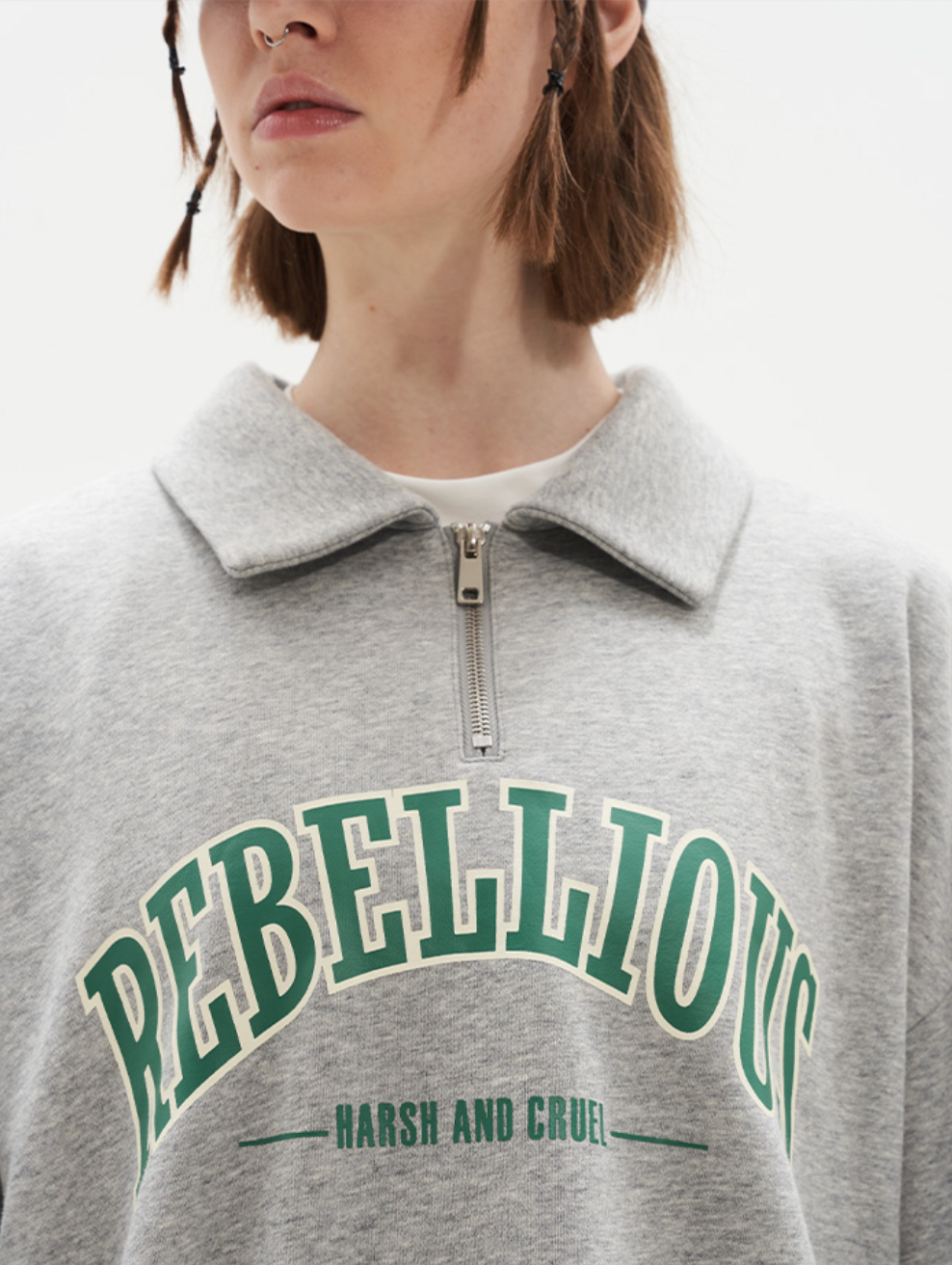 Harsh and Cruel Half Zipper POLO Sweatshirts