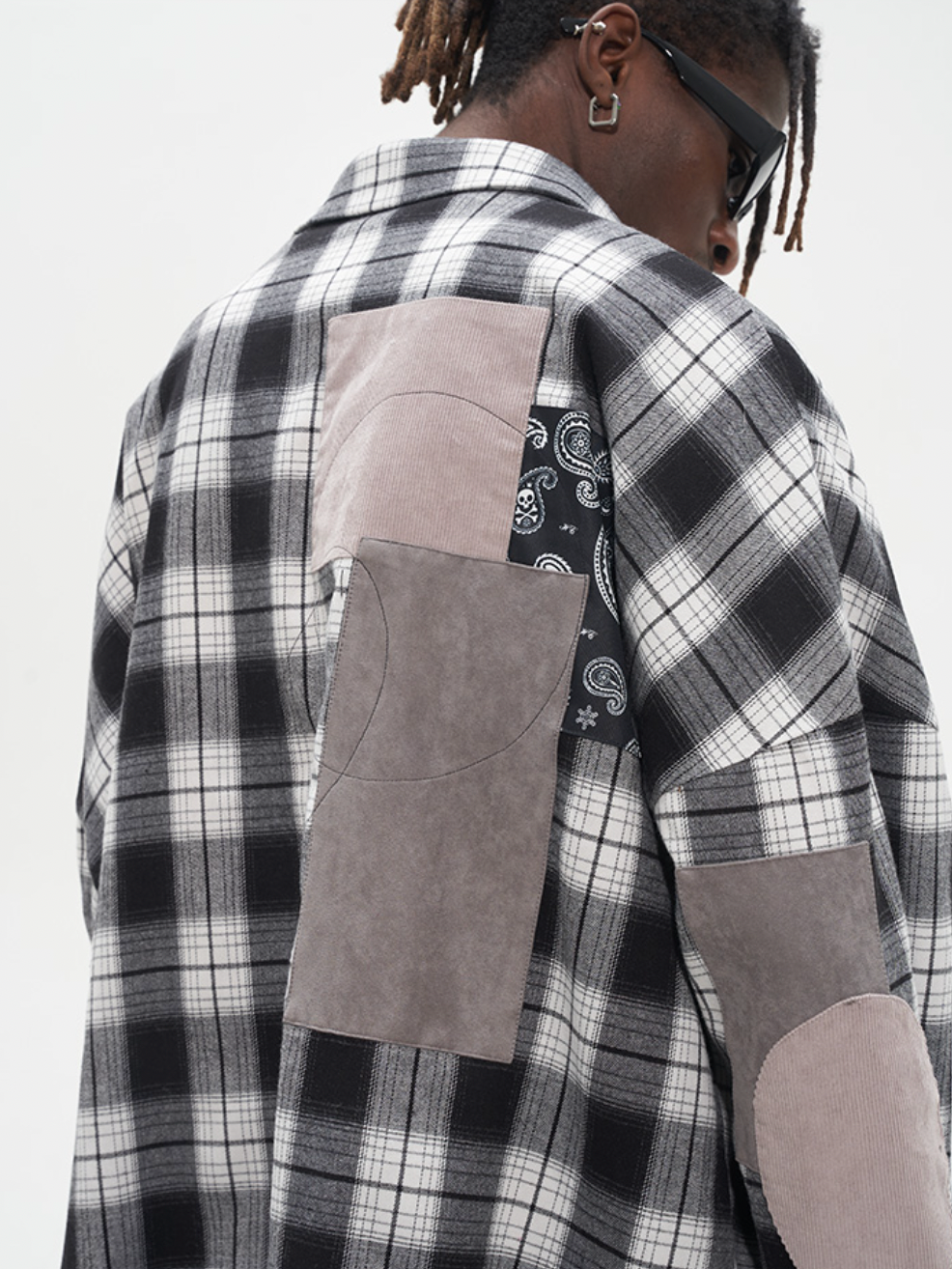 Harsh and Cruel Patchwork Plaid Long Sleeve Shirt