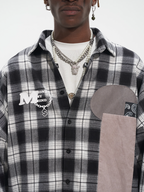 Harsh and Cruel Patchwork Plaid Long Sleeve Shirt